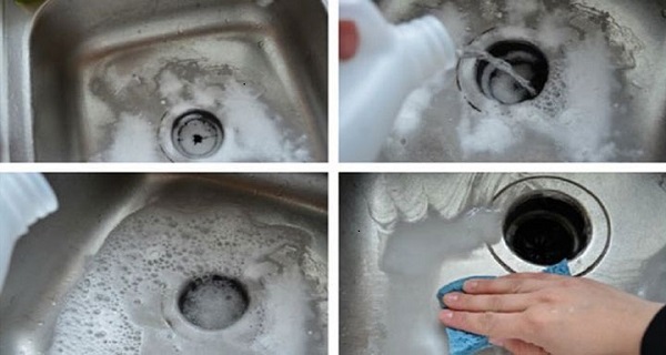 remove hard water stains from sink